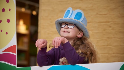 Striking a pose on the Easter Adventure trail at Wimpole Estate